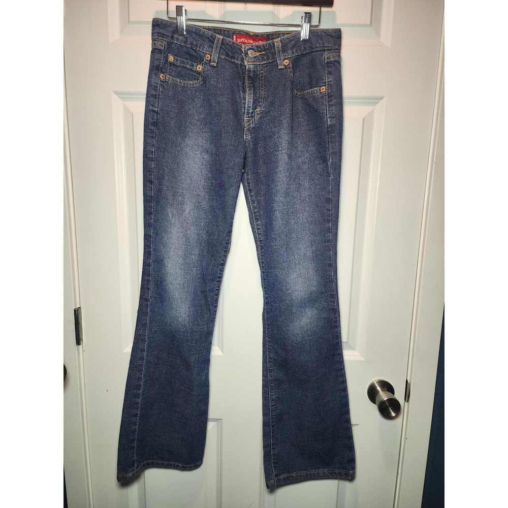 Levis 518 Superlow Stretch Bootcut Jeans Blue Denim Womens 9 JR M 30x30 Y2K